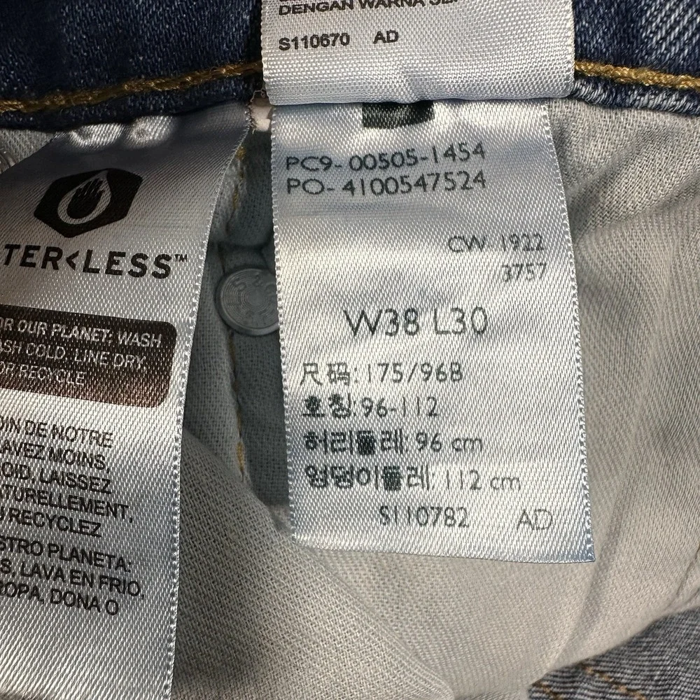 Levi's 505 Denim Jeans Men's 38x30 Straight Fit High Rise Blue Medium Wash